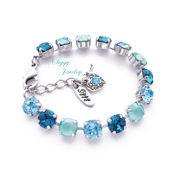Swarovski® Crystal Bracelet, 8mm Aqua, Teal, Mint - Picture 4 of 9